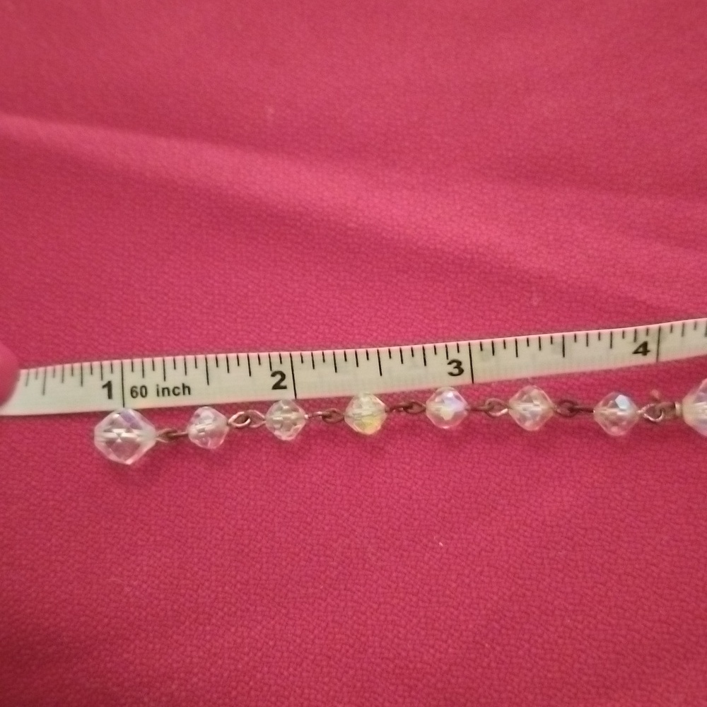 Vtg LOT of 2 AB Rock Crystal Chokers Double Strand and Single Strand - Picture 7 of 13